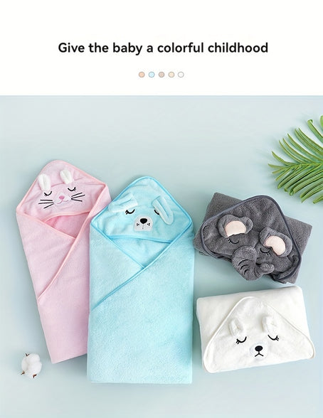 Cute Cartoon Cloaks Baby Bath Towel and Children's Hooded Bathrobe - Microfiber Water Absorbent Design for 0-2 Years