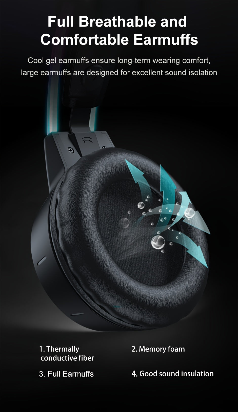 Ultimate Gaming Experience: Onikuma Double Head Beam Noise Cancelling Stereo Surround Headphones with RGB Lighting