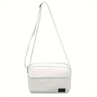 1pc Simple PU Leather Crossbody Bag, Retro Shoulder Bag