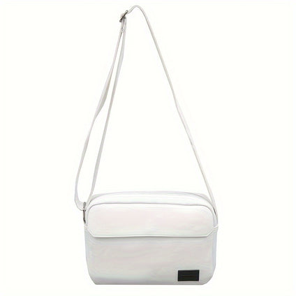 1pc Simple PU Leather Crossbody Bag, Retro Shoulder Bag