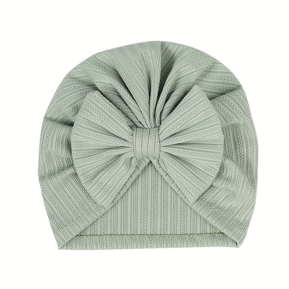 3PCS Four-Sided Elastic Baby Plain Color Hats with Bowknot for Baby Girls - Cute and Stylish Accessories