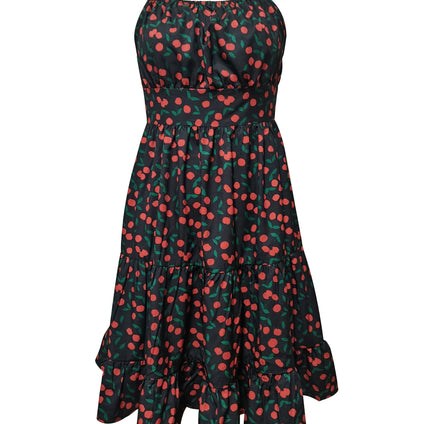 Full Printed Spaghetti Strap Dress, Casual Sleeveless Dress For Spring & Summer, Women's Clothing