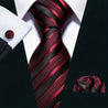 Men's Classic Fashion Striped Handkerchief and Cufflink Set for Business Parties