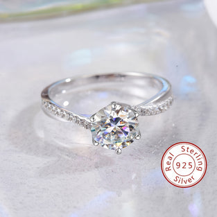 1ct Moissanite Promise Ring Beauty and Luxury in Silver