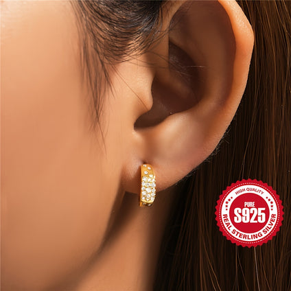 925 Sterling Silver CShaped Stud Earrings for Girls  Women