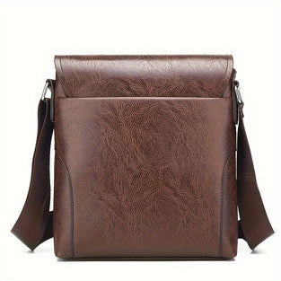 1pc Men's Vintage Crossbody Messenger Bag, Retro PU Shoulder Tote Bag, Casual Handbag For Business