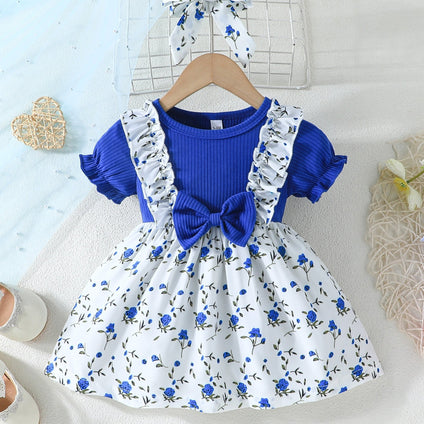 Baby's Adorable Bowknot Decor Flower Dress: Perfect for Summer, Holidays & Gifts