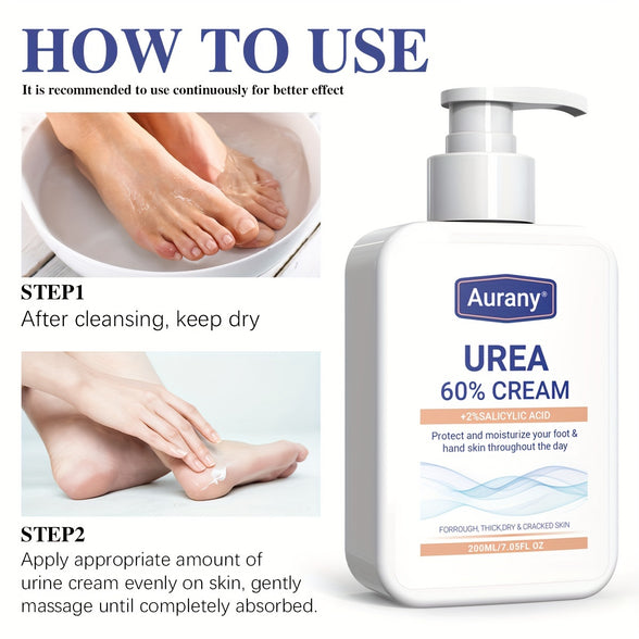 Intensive Urea Foot Cream with Salicylic Acid - Moisturize and Repair Rough, Dry Feet with 60% Urea Formula - Ideal for Feet, Knees, Elbows