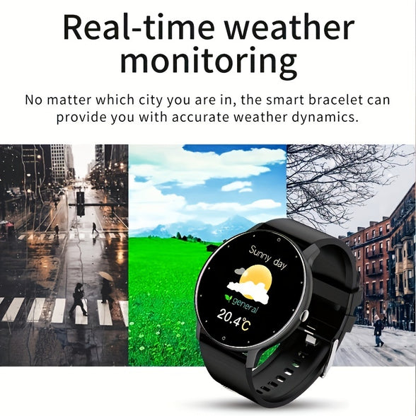 ElitePlus 3.53cm Smartwatch: 100 Sports Modes, Weather Updates, Music & Voice Controls, USB Rechargeable Fitness Monitor for iOS Phones