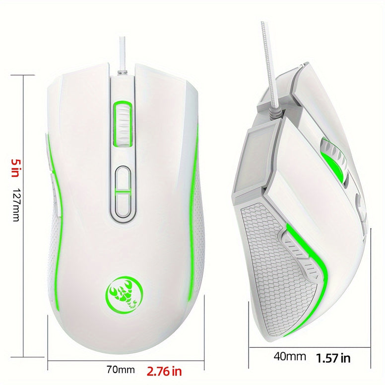 Colorful Backlight Wired Gaming Mouse: Enhance Your Home and Office Setup with 3200DPI Adjustable Precision