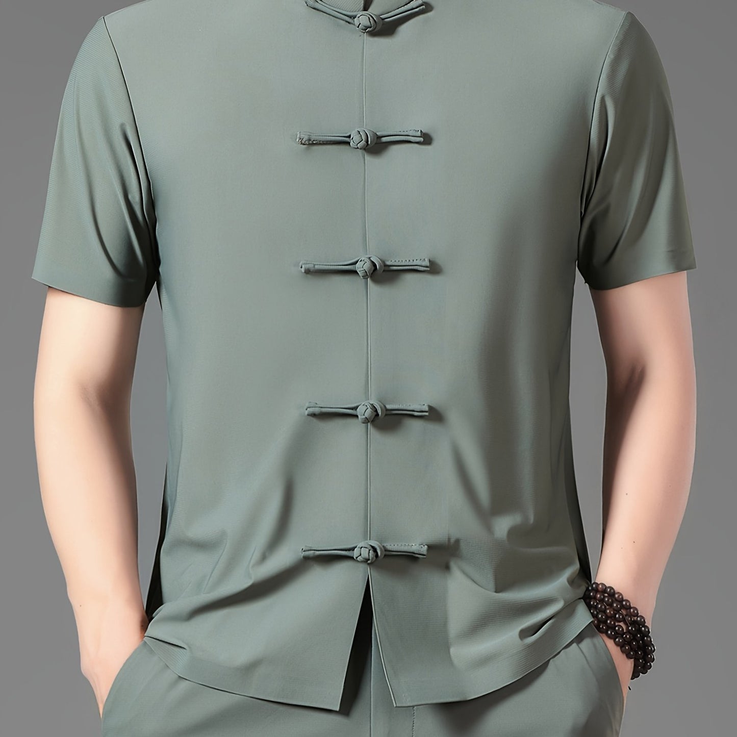 Chinese Traditional Style Men's Summer Tang Suit Shirt: Lightweight and Stylish Leisurewear