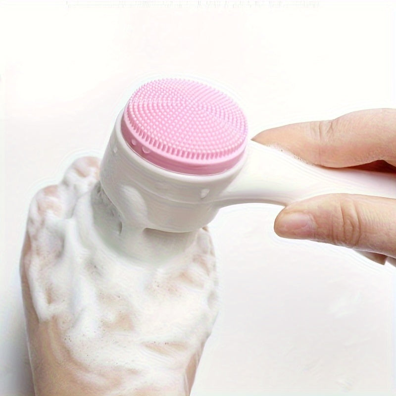 Double-Sided Silicone Facial Cleansing Brush: