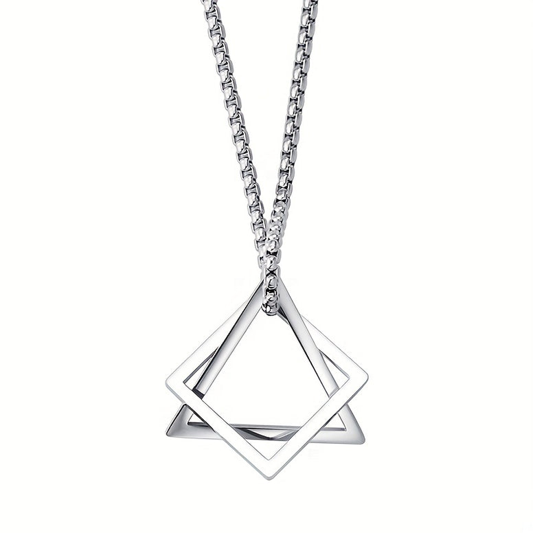 Men's Stainless Steel Geometric Pendant Necklace: Hip Hop High-End Accessories