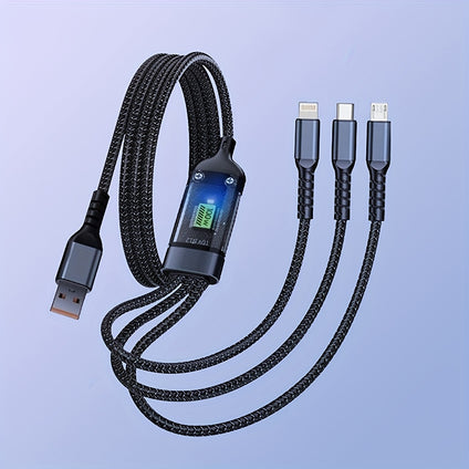 Super Speed 100W 3-in-1 Fast Charging Cable: Durable High Performance for iPhone, iPad, Samsung, Xiaomi, and More