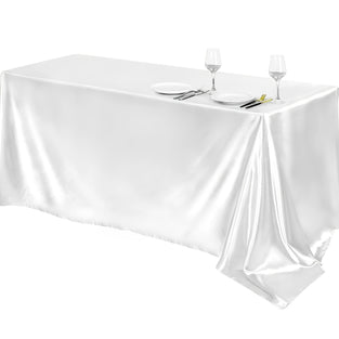 1pc, Polyester Tablecloth, Solid Color Satin Tablecover, Waterproof And Oil-proof Tablecover, Rectangle Simple Style Table Cloth, Camping Tablecloth, For Picnic Or Holiday Party, Home Decor, Camping Accessories, Wedding Banquet Party Decor