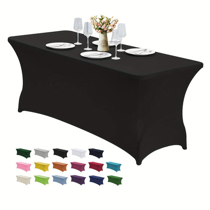 1pc, Spandex Table Covers, Cocktail Fitted Tablecloths, Round Highboy Stretch Table Cloths For Party, Wedding, Birthday, Banquet, Vendors, Bistro Table, Party Supplies