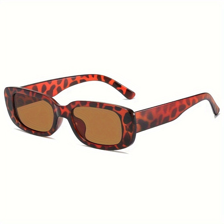 Retro UV400 Rectangle Fashion Sunglasses for Summer Beach Travel