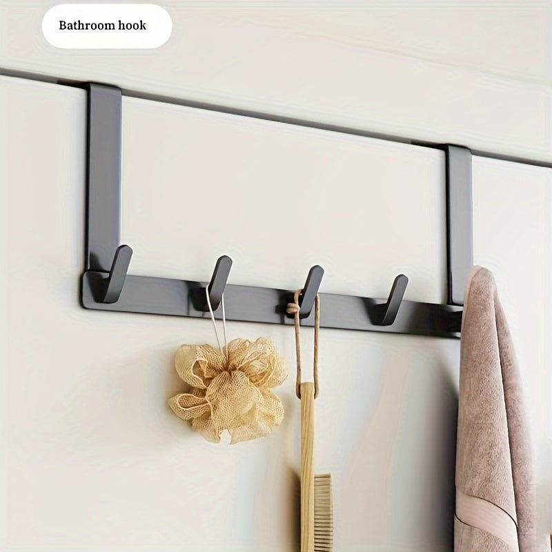 Multi-Purpose Iron-Free Door Hook Rack: 5 Hook Coat