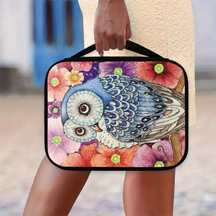 1pc Fashion Simple And Versatile Owl Pattern Book Bag, Book Protective Bag, Multifunctional Storage Bag, Women's Handbag