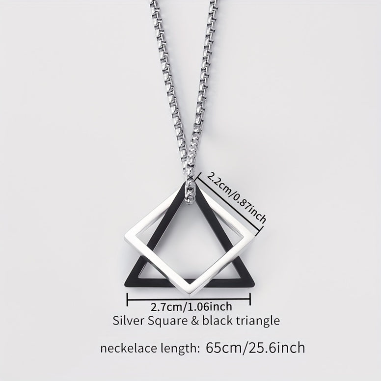 Men's Stainless Steel Geometric Pendant Necklace: Hip Hop High-End Accessories