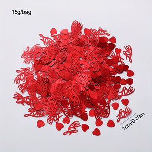 1 Pack/15g, Valentine's Day Red Letter LOVE Sequins Marriage Proposal Wedding Party Decoration Anniversary Confetti Party Decor Supplies