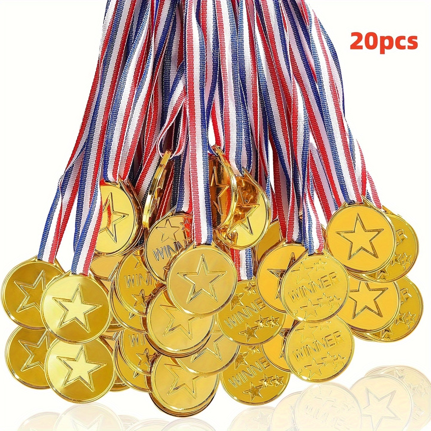 20pcs Plastic Award Medals: Perfect for Sports Games, Competitions, Parties, and Decorations