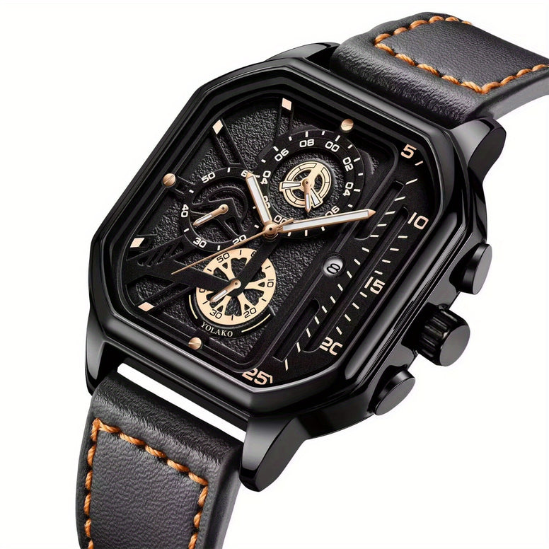 Rugged Style: Men's Casual Calendar Wrist Watch for Sport Enthusiasts