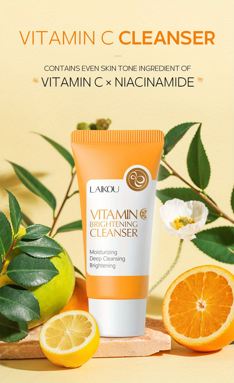 1pc 50g Vitamin C Cleanser, Facial Wash Cleanser, Gentle Cleansing Pores Cleanser, Brightening Oil Control Cleanser