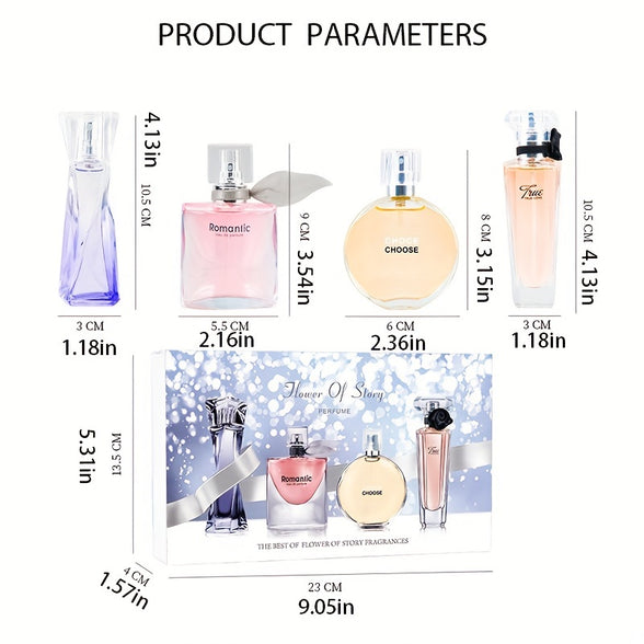 Womens Four Piece Gift Box Set Long Lasting Classic Perfume Set Perfume Travel Sets Mini Fragrances 100ML