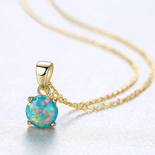 925 Silver Opal Pendant Necklace For Women Jewelry Women Fine Jewelry Exquisite Women's Accessories