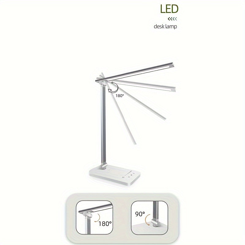 Versatile Adjustable LED Desk Lamp with 5 Lighting Levels & 45-Minute Auto Timer