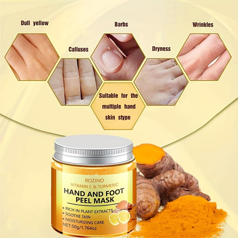 Vitamin C Turmeric Hand Peel Mask: Deep Moisturizing Hydration for Dry Skin