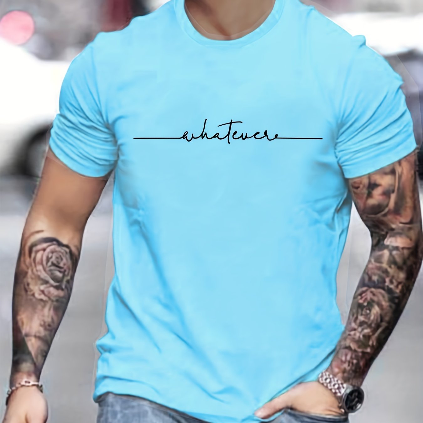 Men's Casual Trendy Letters Graphic Print Short Sleeve Tee: Summer Style