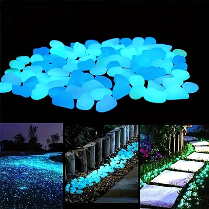 100pcs/bag Luminous Fluorescent Stones, Glow In The Dark Stones, DIY Outdoor Decoration For Aquarium, Yard, Bonsai, Pathway, Fish Tank And Flower Pot, Party And Festival Decorations