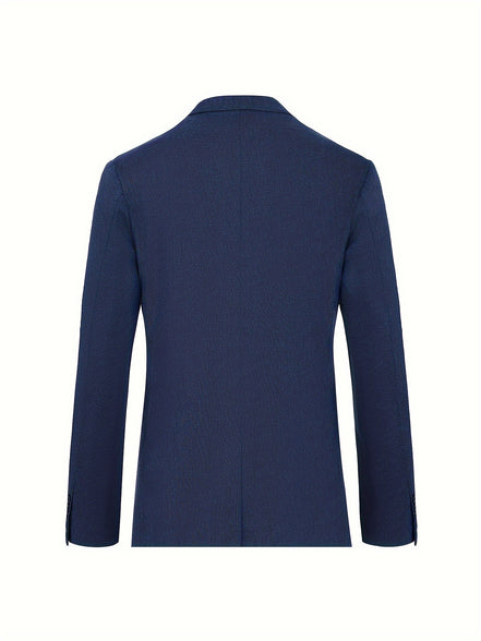 Men's Classic Business One-Button Blazer: A Solid Color Essential for Spring and Fall