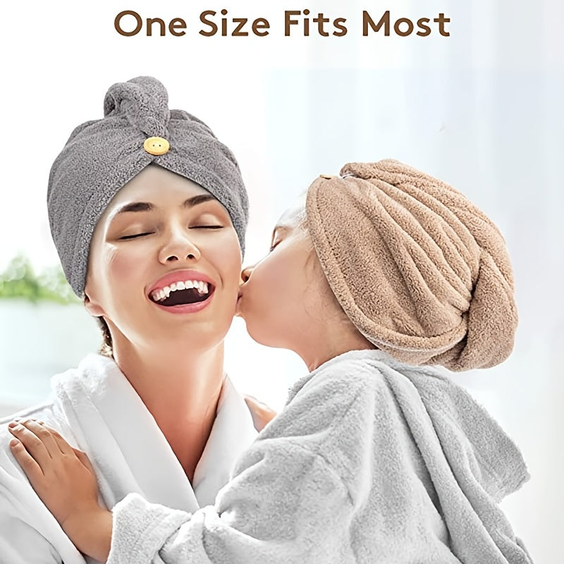 Ultimate Microfiber Hair Towel Wrap for Women - Anti-Frizz Drying Hair Wrap for Curly Hair in Grey, Camel, and Brown