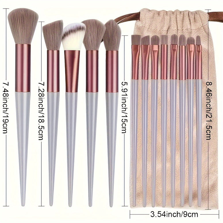 13-Piece Soft Makeup Brush Set: Perfect for Foundation, Blending, and Eye Shadow Application