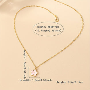 1pc Small Flower Pendant Necklace Pastoral Style Cute Zinc Alloy Necklace Jewelry For Daily Wear