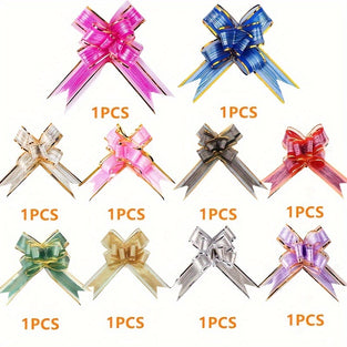 10pcs Pull Bows 10 Colors 11.94cm Large Pull Bows Ribbon Perfect Box And Bag Wrapping, Basket Decoration, Christmas Tree Decor, Weddings, Birthdays And Party