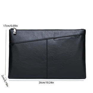 1pc Fashion Multi-Pocket Clutch Bag, Soft PU Leather Business Handbag