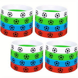 4pcs Football Sports Silicone Motivational Wristband, Football Bracelet For Football Fans The Most Fans Commemorative Theme Party Welcome Gift, For Birthday, Season End, Champions League