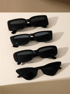 Casual Geometric Frame Sunglasses 4 Pairs Women