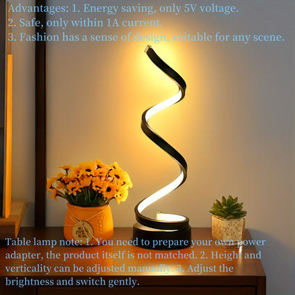 1pc Classic Spiral Decorative Table Lamp