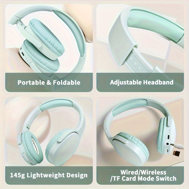 Premium Over-Ear Wireless Headphones: 20H Playtime, Foldable, Ideal for Teens & Adults