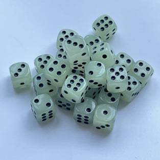 12pcs/Set Luminous Dice - 16mm Circular Black Dot Dice - Perfect for Nightclubs, Bars, KTVs & Entertaining!