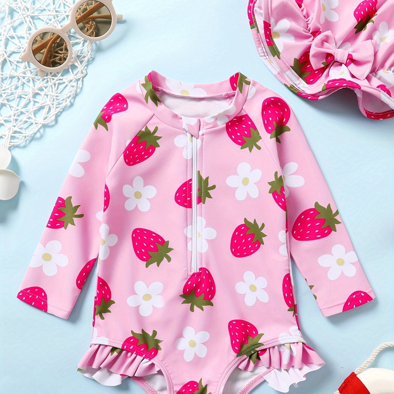 Adorable Patterned Swim Long Toddler Suit