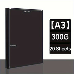 Premium Black Cardstock Paper Pack of 20 A4 A3 Durable Crafting Sheets