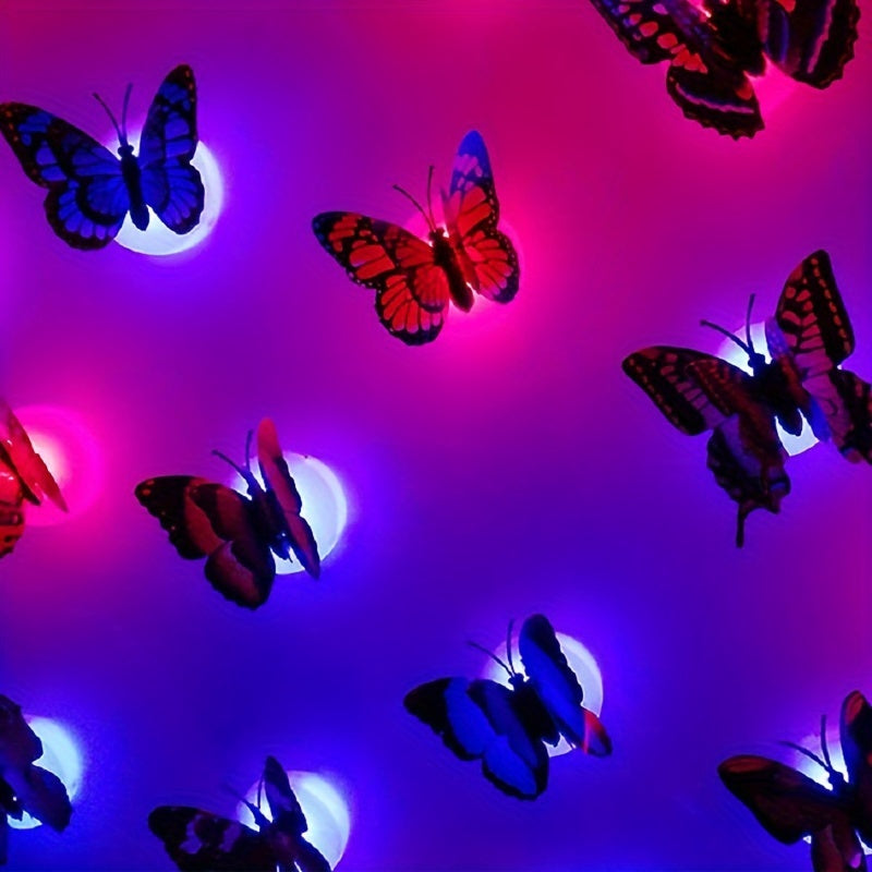 Enchanting Multicolor LED 3D Butterfly Wall Stickers