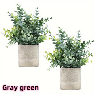 2pcs Simulation Plant Eucalyptus Potted, For Shelf Table Home Bathroom Farmhouse Room Coffee Table Decoration