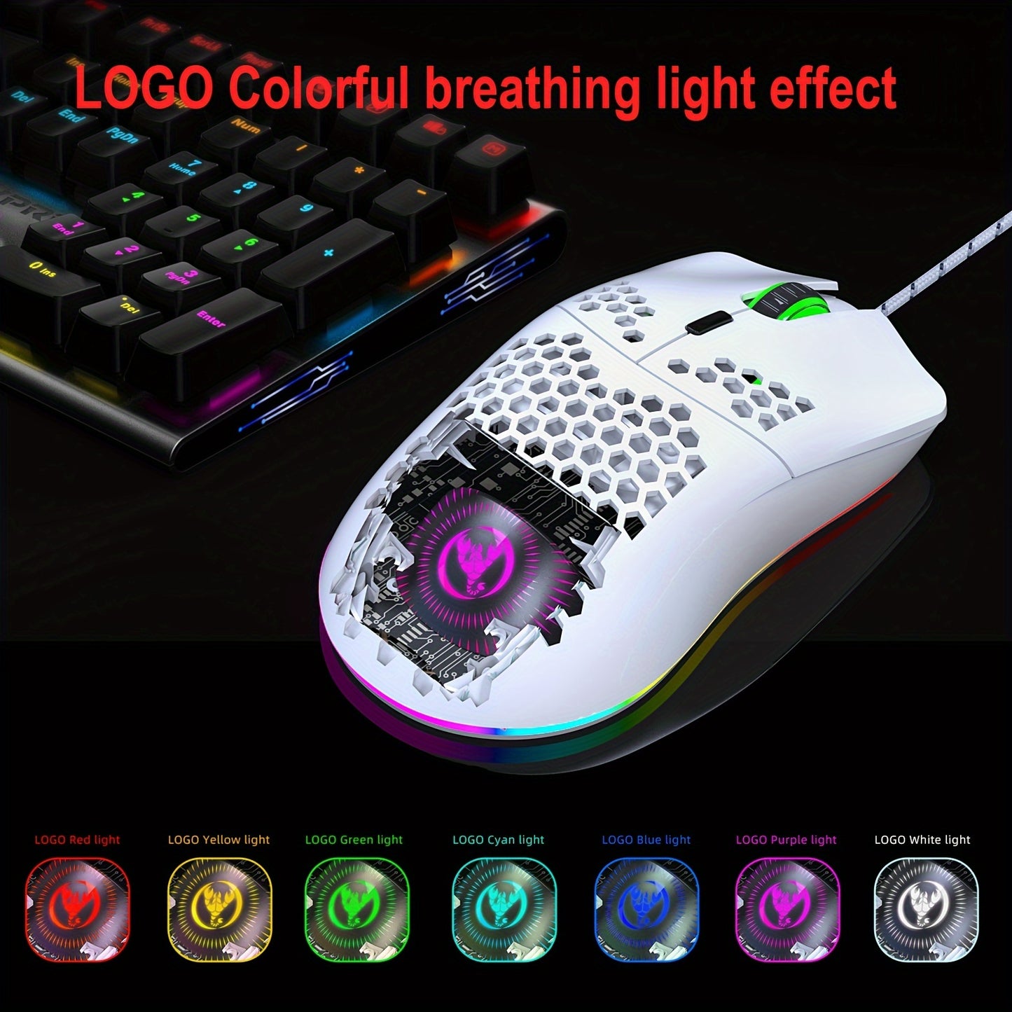 Compact 68-Key Mini RGB Keyboard and Cellular Gaming Mouse Set for Ultimate Gaming Experience on PC, PS4, and Laptop